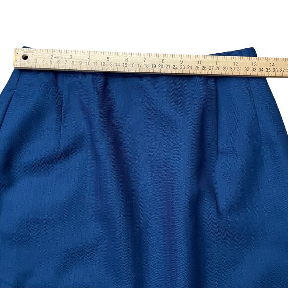 Pendleton Skirt Womens 8 Blue 100% Virgin Wool Fully Lined Straight USA Made VTG - Picture 8 of 11